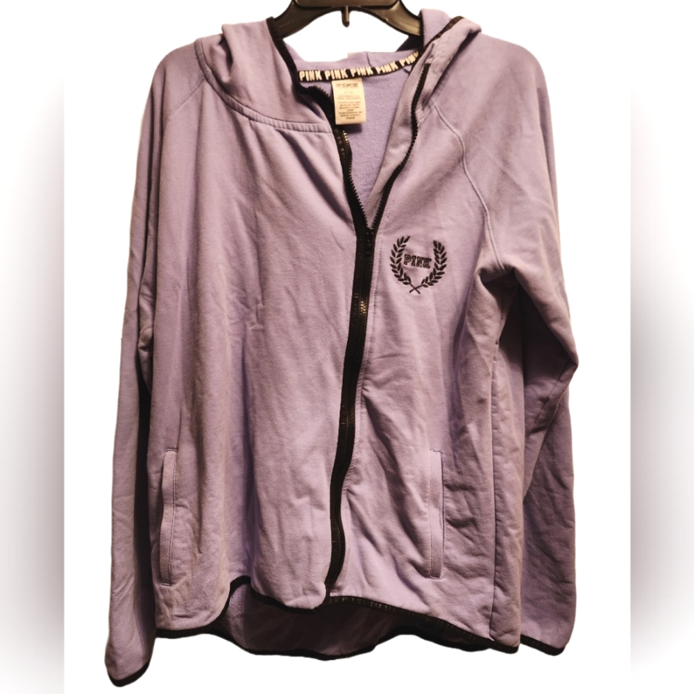 Pink Victoria's Secret Blue Jacket Hoodie - Picture 1 of 10